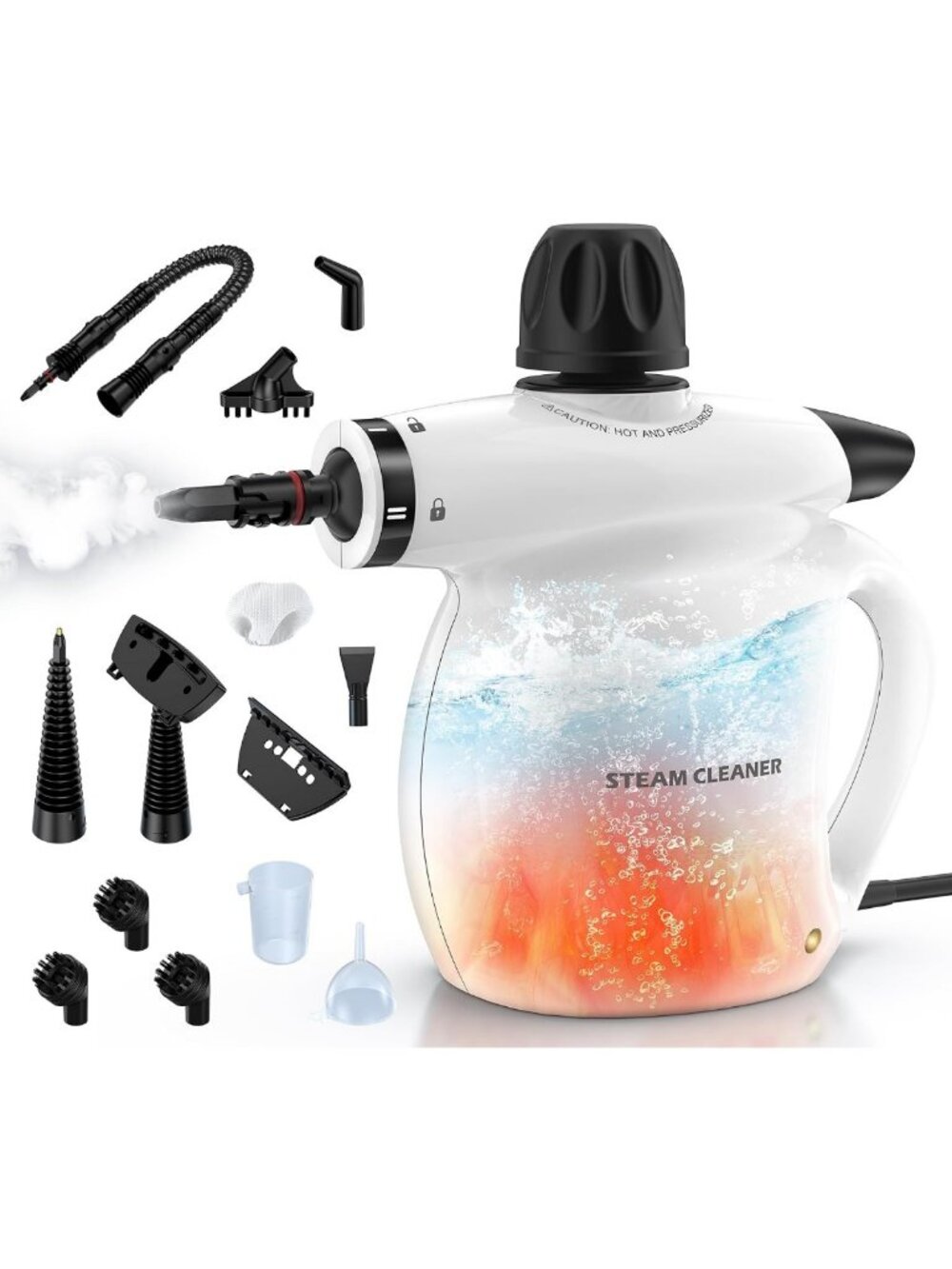 Portable 13-Piece Handheld Steam Cleaner - Powerful Deep Cleaning Steamer
